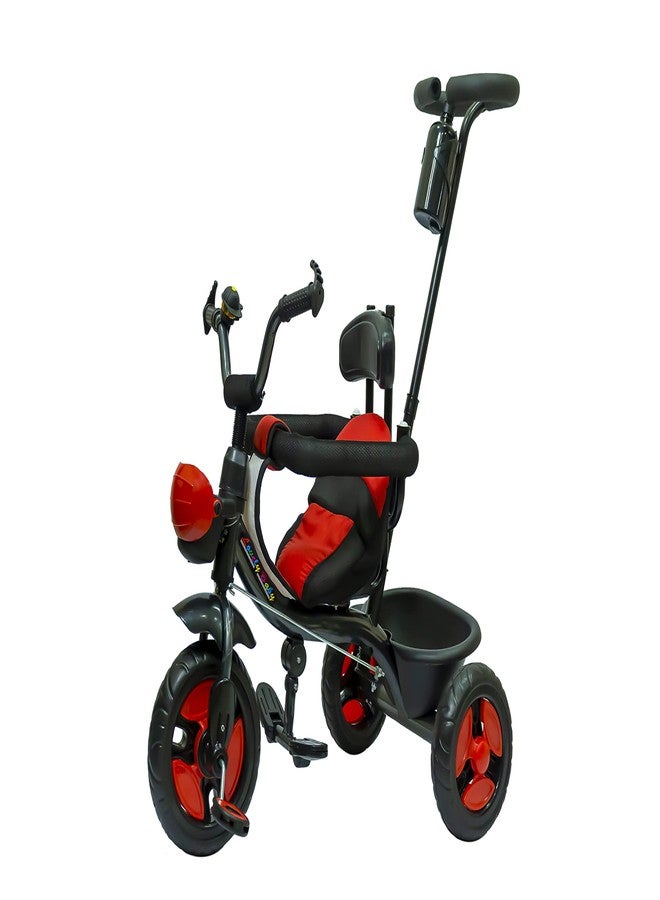 Maanit Kids 3 Wheel Trike with Drinking Bottle, Parental Push Control Handel, Detachable Bell, Children Roadster Tricycle for Toddlers and Kids (Red) - Image 1